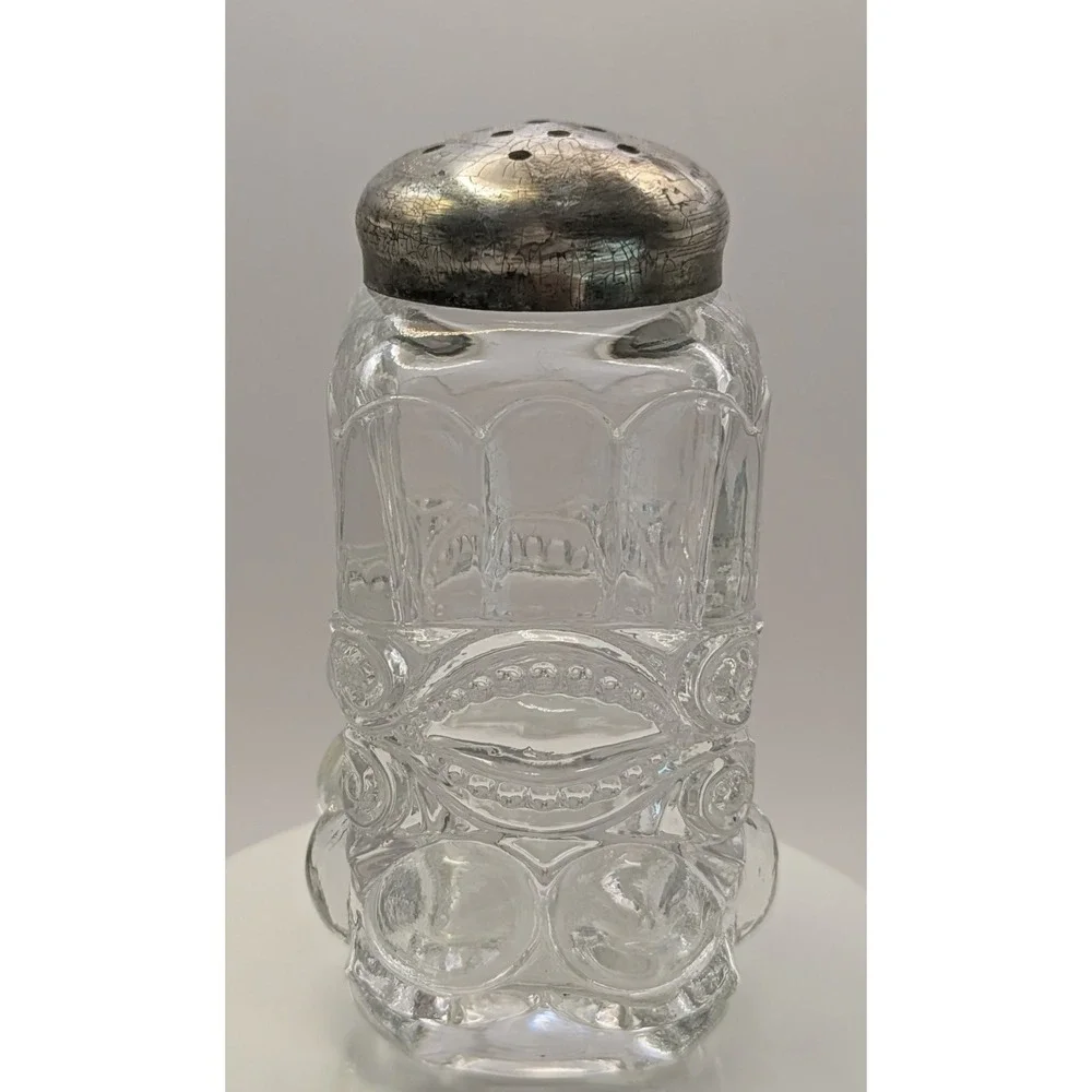 Mosser Glass Crystal Opalescent‎ Salt Pepper Shaker Eye Winker Pattern